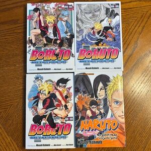 Set of 4 Manga Books Including Boruto Books 1-3 and Naruto Book